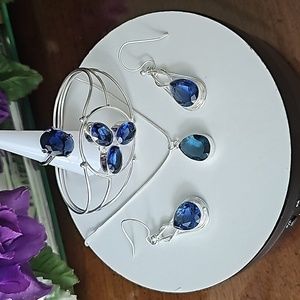 (NWT) Tanzanite Quartz Gemstone Handmade Ethnic Jewelry Set1